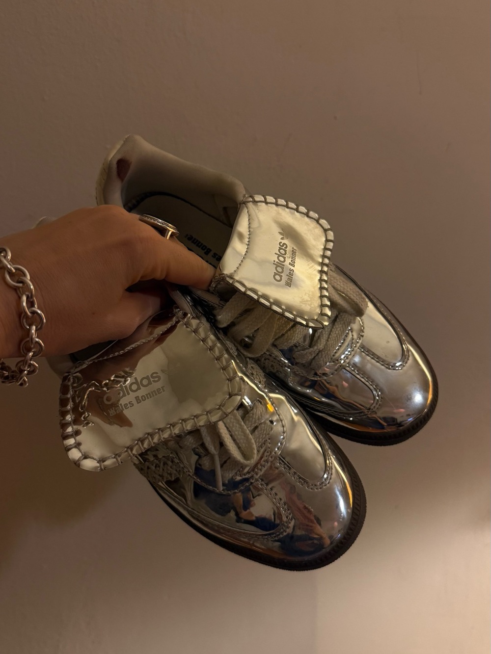 adidas Kids Metallic Silver Low-Top Sneakers
